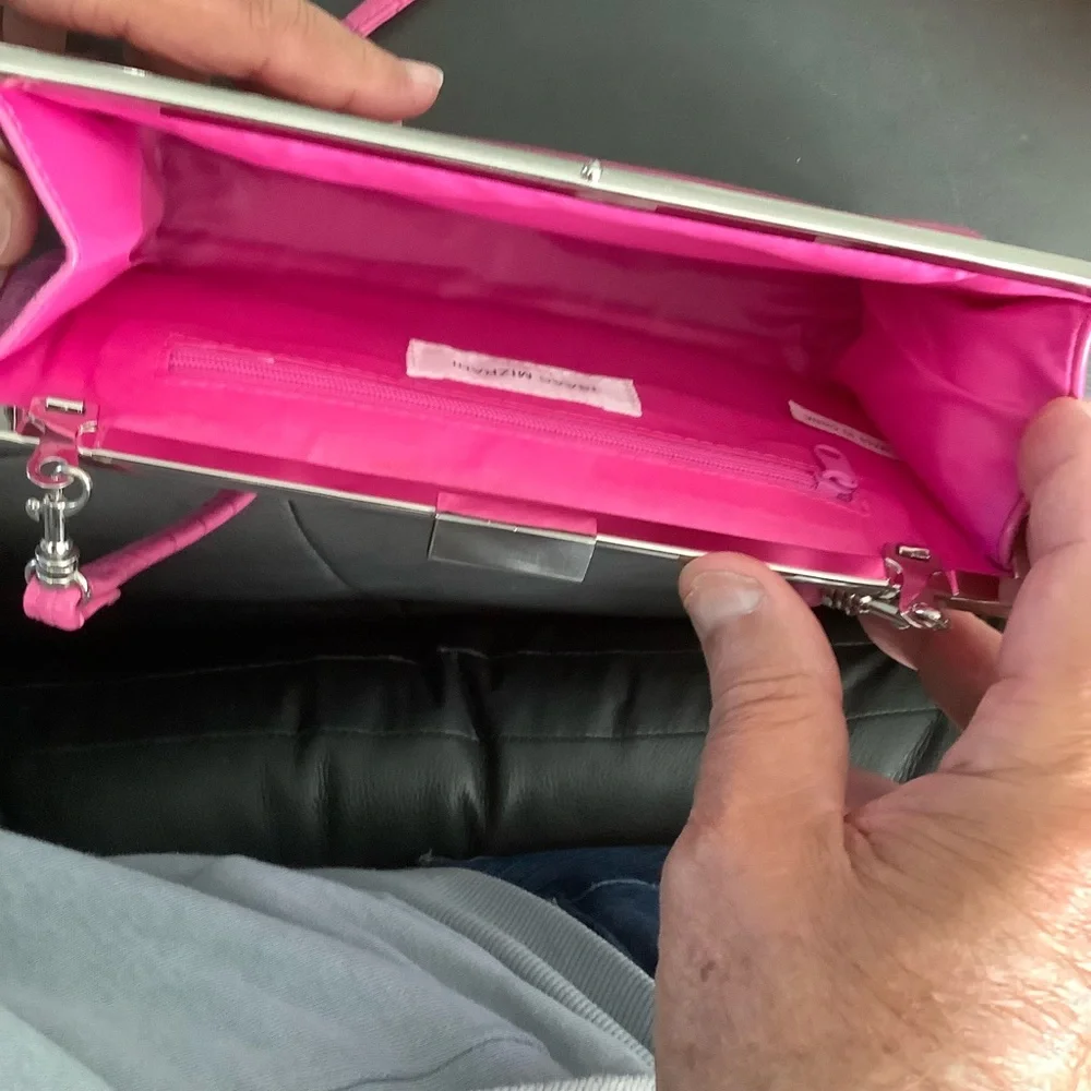NWOT Elegant Pink Crocodile-Embossed Wristlet